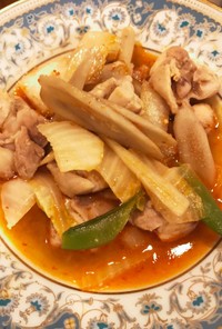 ごぼう鶏モモ白菜の中華炒め