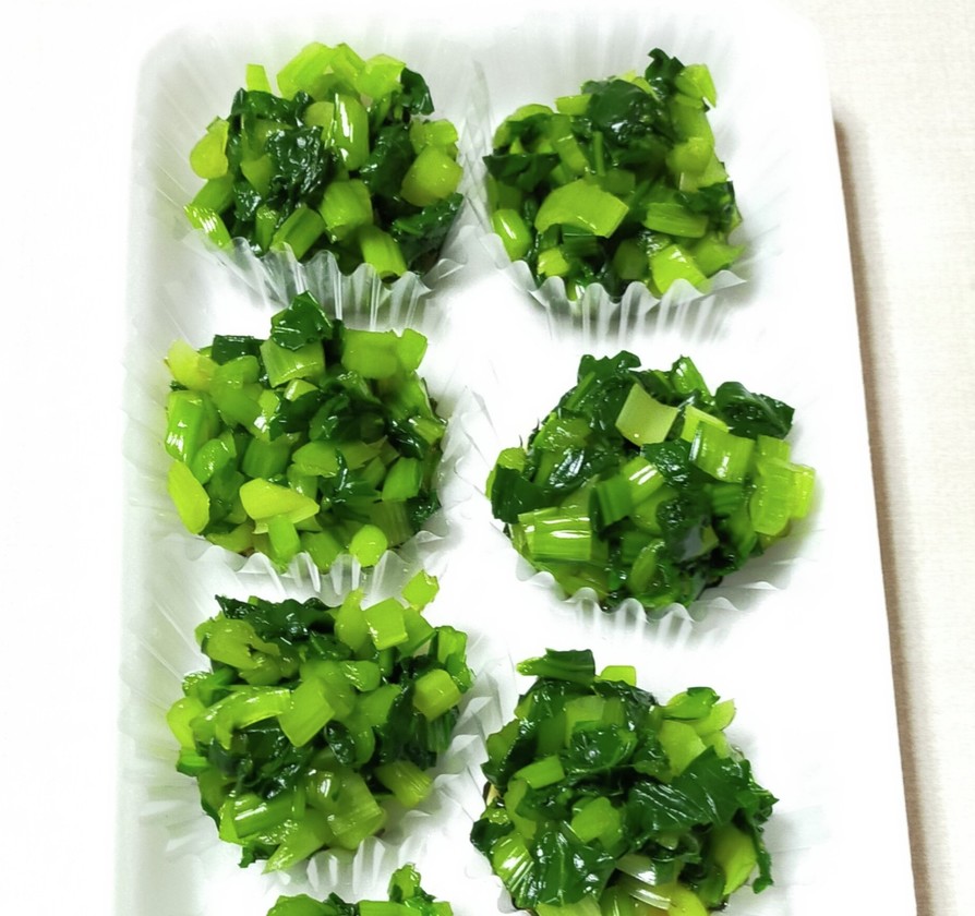 お弁当用☆冷凍小松菜の簡単お浸しの画像