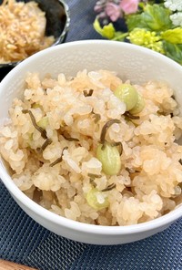 低タンパク/枝豆×塩昆布で炊き込みご飯