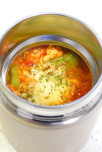 トマト缶で洋風かきたまスープ