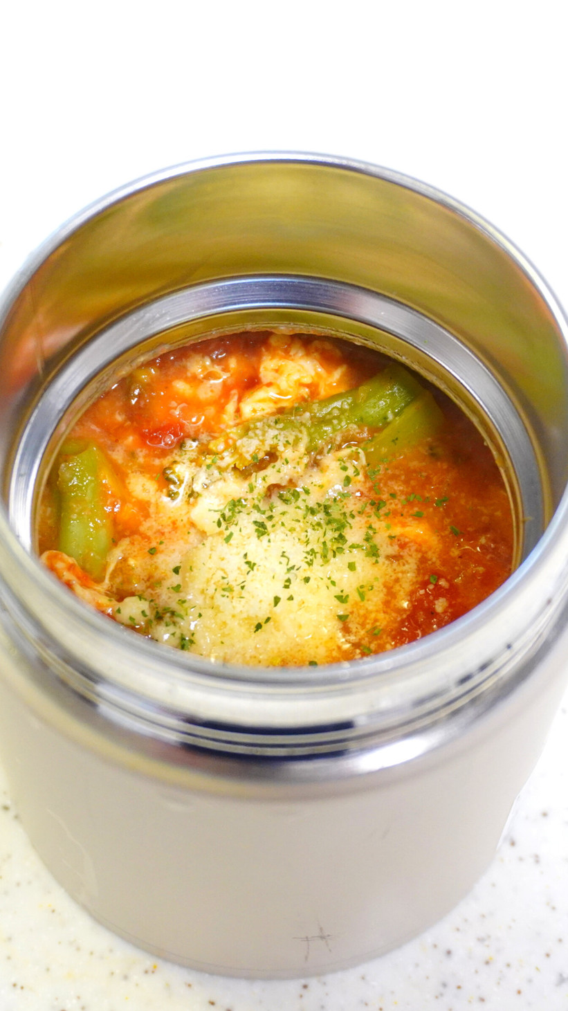 トマト缶で洋風かきたまスープの画像