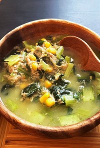 小松菜ベースの洋風スープ