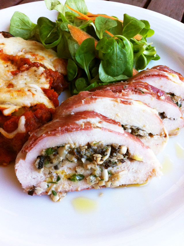 鶏胸肉のペスト詰め焼きレシピ