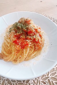 簡単トマトソースのミートスパゲティ