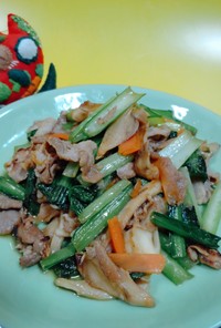小松菜と塩麹豚肉の炒めもの