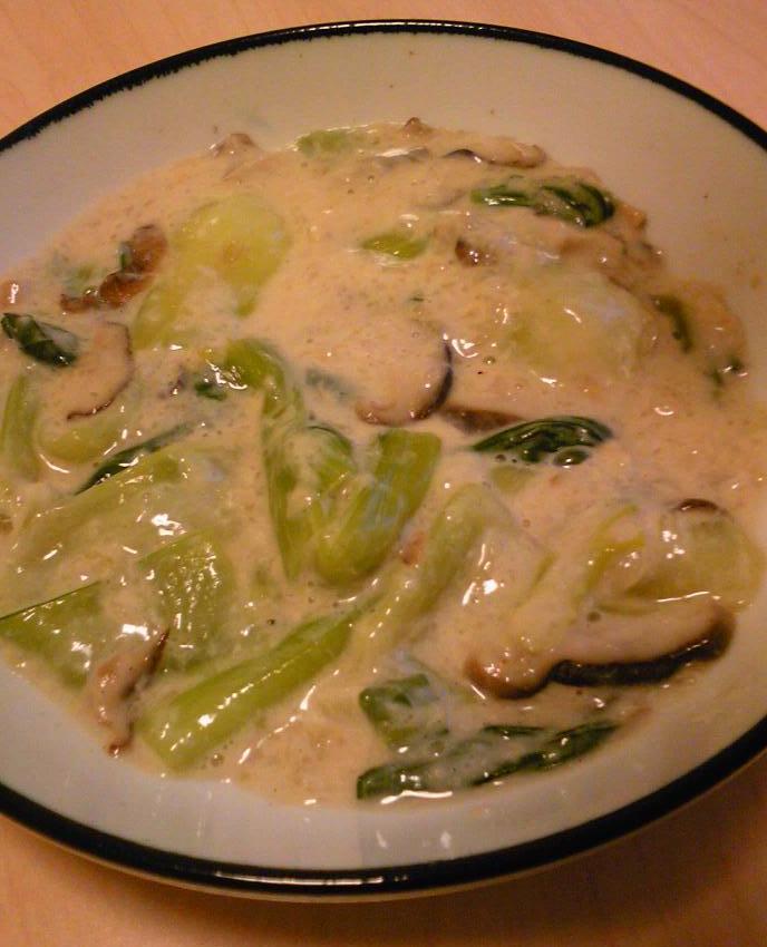 青梗菜とキノコの中華風クリーム煮♪の画像