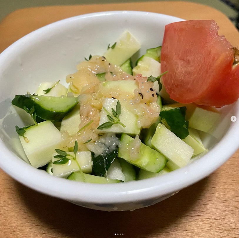 桃のゼリーサラダのレシピ