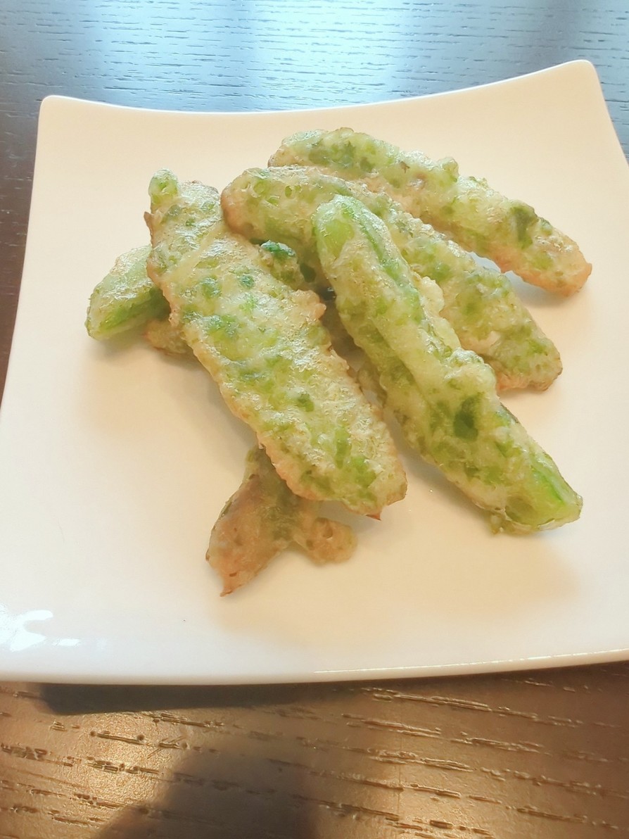 スナップえんどうの磯辺揚げ★簡単揚げ焼きの画像