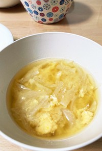 玉ねぎと大根の味噌汁、かき玉