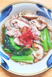 豚バラ肉と小松菜の中華あんかけスープご飯