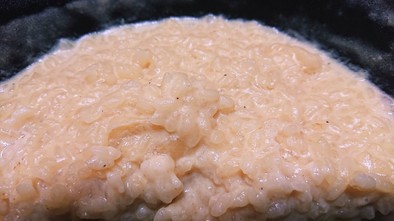 生米で牛乳リゾットの写真
