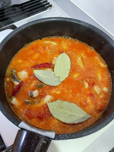 白いんげんとトリッパのトマト煮の写真