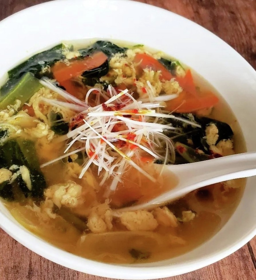 ふわトロたまごと野菜の中華スープの画像