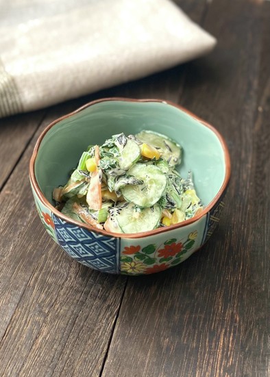 ひじきと野菜の中華風マヨサラダの写真