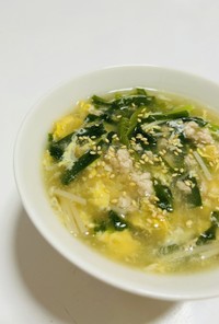 ニラ玉ひき肉スープ
