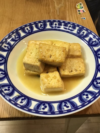 麺つゆ豆腐バターステーキの写真