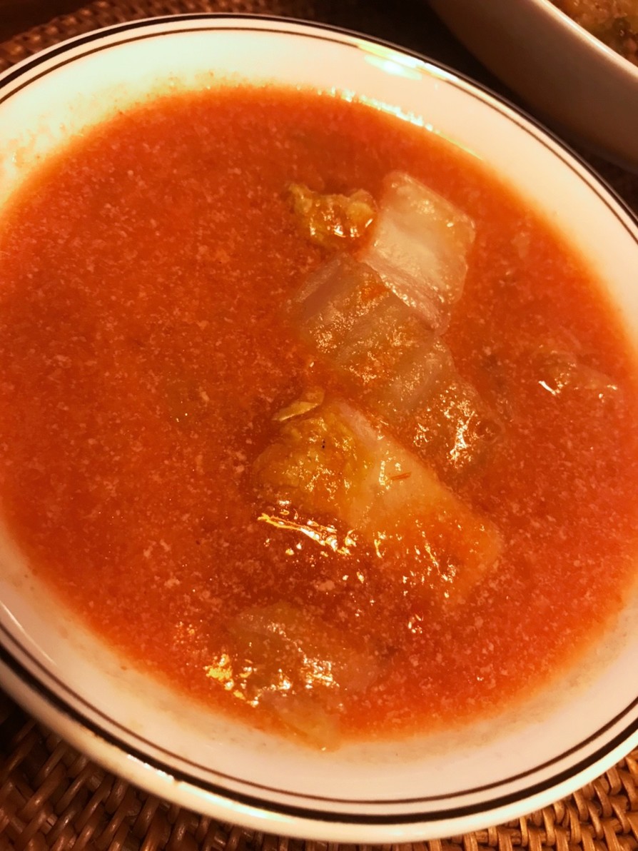 白菜トマトのクリーミースープの画像