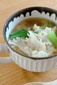 ホホホタケともち麦の中華スープ