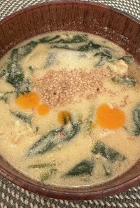 ほうれん草とささみの台湾風豆乳スープ