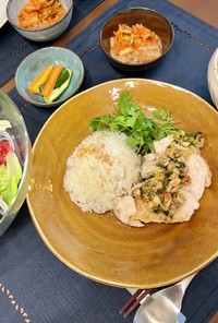 タイ風蒸し鶏ご飯　炊飯器で簡単