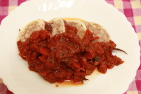 イカの肉詰めトマトソース♪