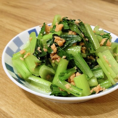小松菜の鮭フレーク炒め：お弁当野菜おかずの写真
