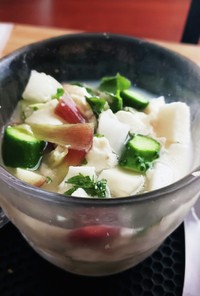 豆腐と野菜と薬味の浅漬け