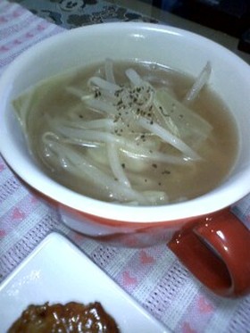 キャベツともやしのスープ.*゜