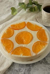 豆腐でヘルシー！オレンジレアチーズケーキ