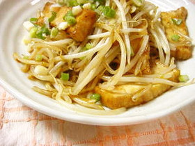 節約おかず!厚揚げともやしのコク炒め★