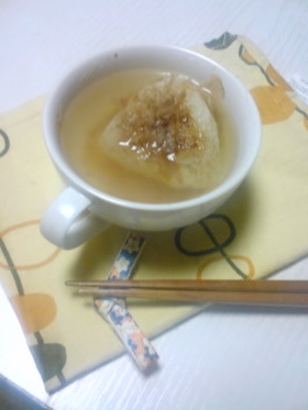 鶏ガラスープの焼きおにぎり茶漬け