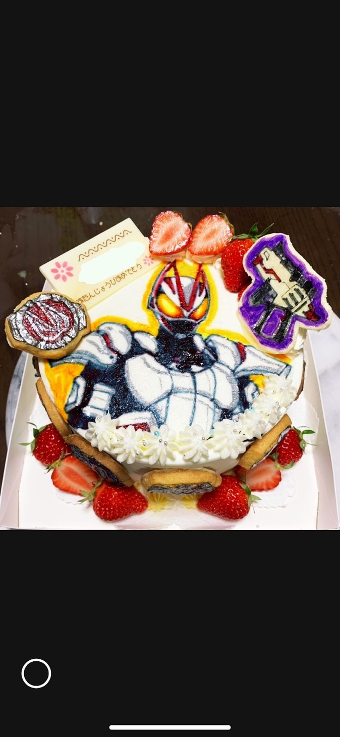 オブラートアートのギーツB.Dayケーキの画像