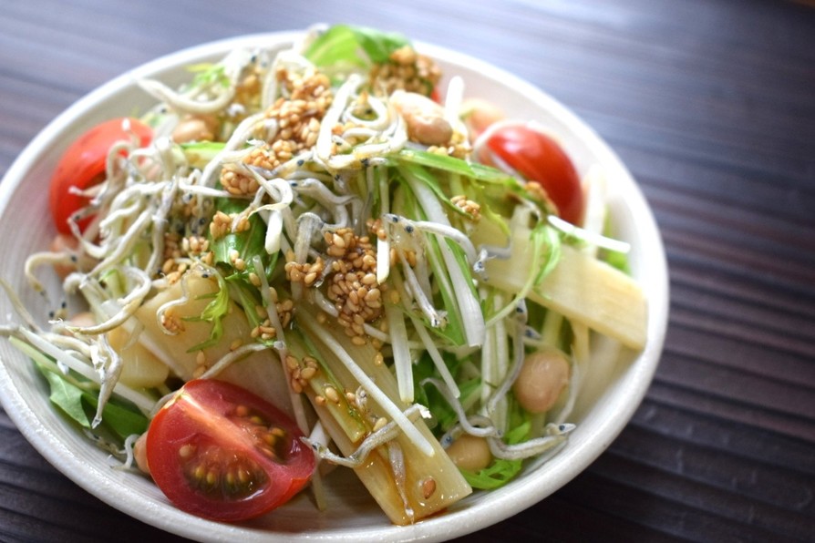 【給食】筍と水菜のシャキシャキサラダの画像