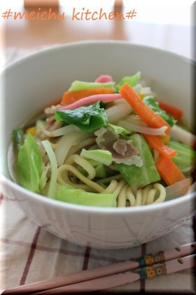 スープが決め手!ちゃんぽんうどん♪