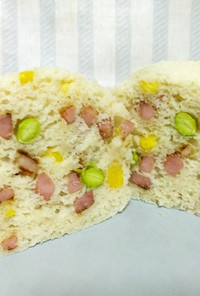 子供が好きな枝豆コーン蒸しパン