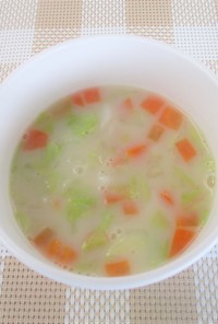 【離乳食後期～】たらと野菜のミルクスープ