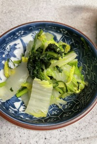 春菊と白菜の煮浸し(茹でる手間なし)