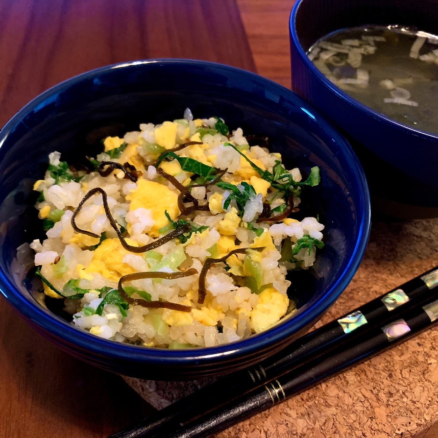 冷凍も◎青梗菜と卵の出汁混ぜご飯・菜めしの画像