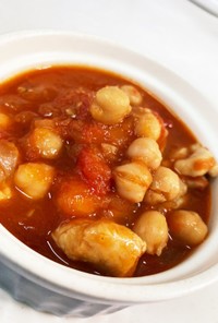 ダイエット用ひよこ豆と鶏肉のトマトスープ