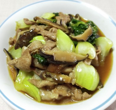 青梗菜と干し椎茸のオイスターソース炒めの写真