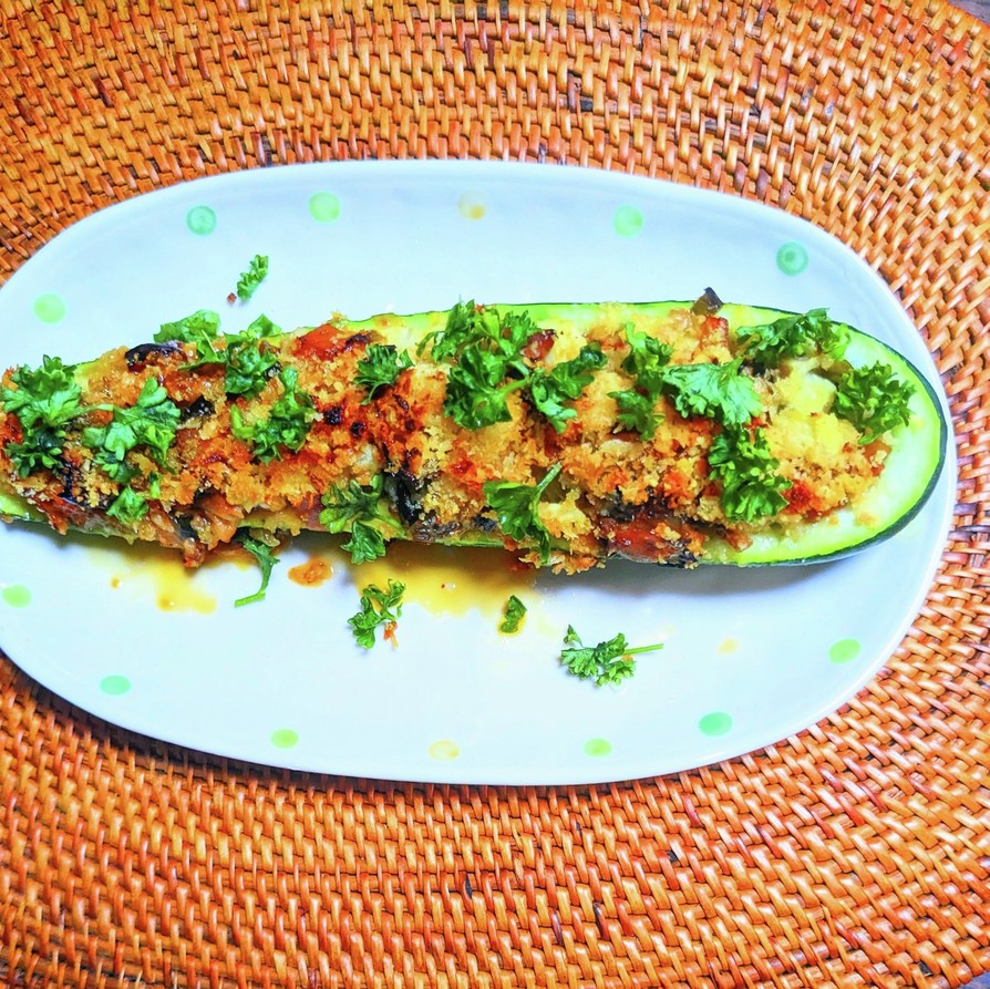 ズッキーニのピザボートのレシピ