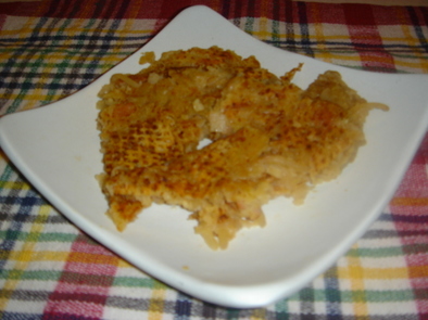 天ぷら粉で、もやしとベーコンのお焼きの写真