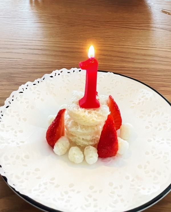 1歳誕生日ケーキ（乳製品アレルギー向け）の画像