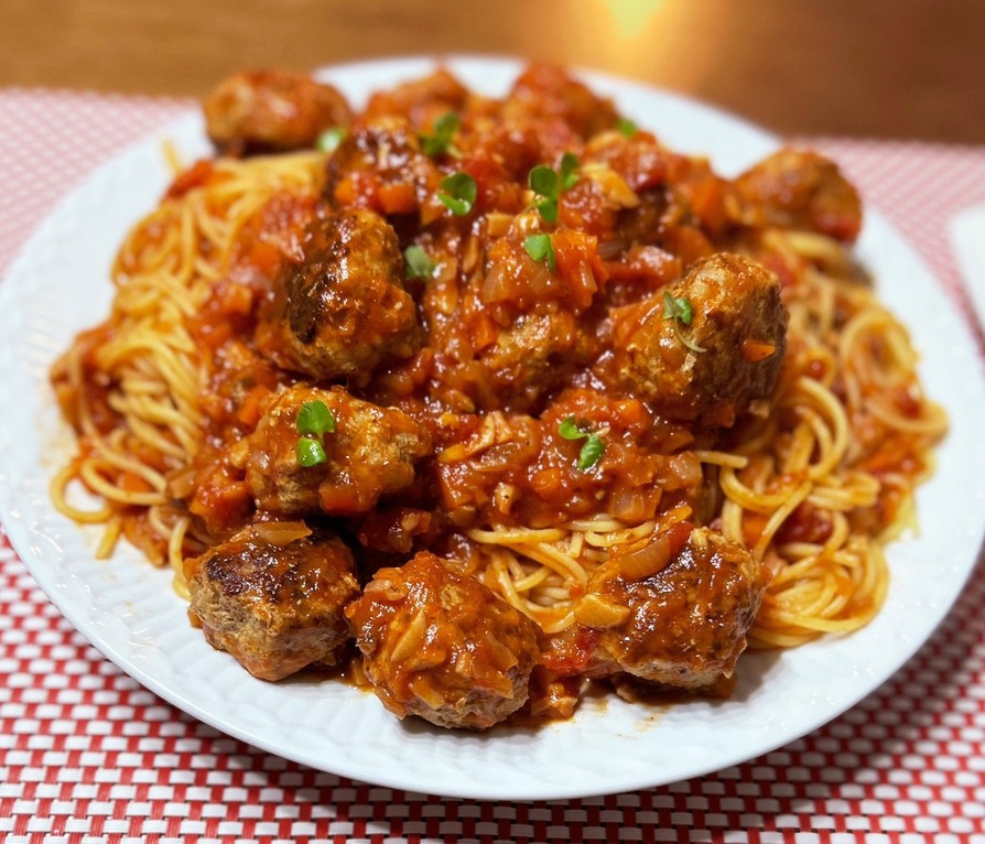 七面鳥のミートボールパスタのレシピ