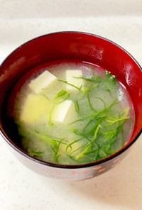 おかひじきと豆腐の味噌汁^^