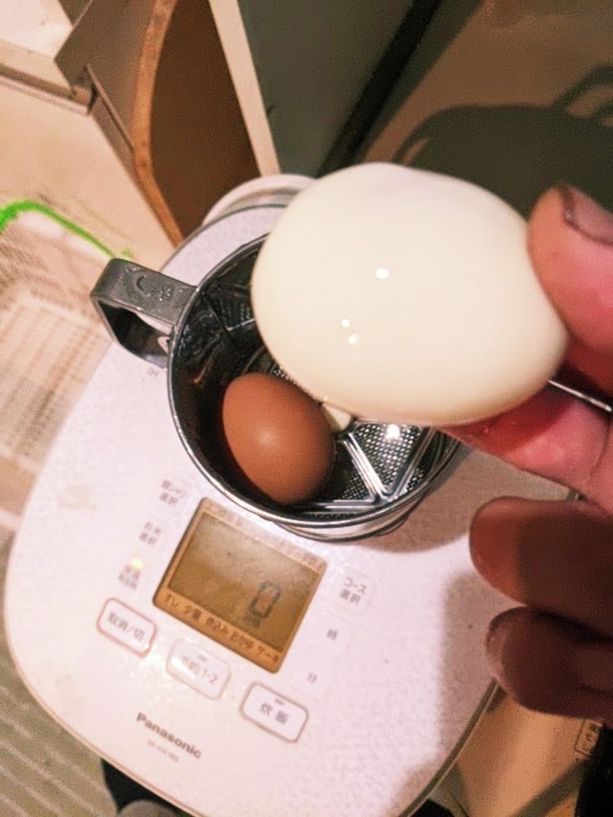 炊飯器のお湯加減！時短ゆで卵作戦の画像