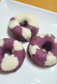 レンジで蒸しドーナッツ☆紫芋味