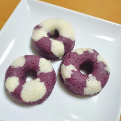 レンジで蒸しドーナッツ☆紫芋味の写真