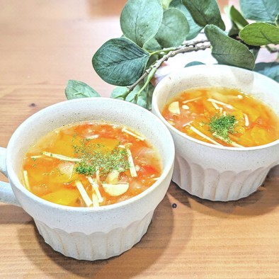 圧力鍋★野菜たっぷり！トマトの野菜スープの写真