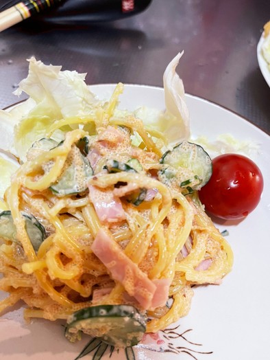 明太子の和風サラダスパゲティの写真